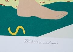 Mannequin et nu posant avec un lapin, lithographie Pop Art de Marion McClanahan