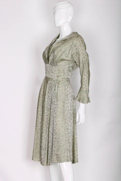 Marion Michael 1940s Sage Green Tea Dress