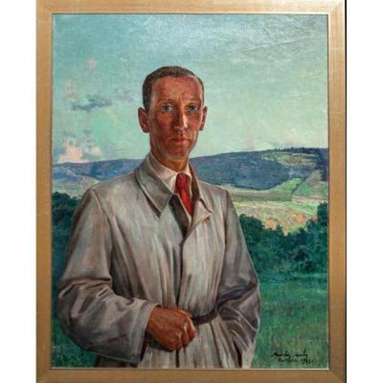 Porträt eines Gentleman, datiert 1943 - Von Marion Mroz (1892-1976)