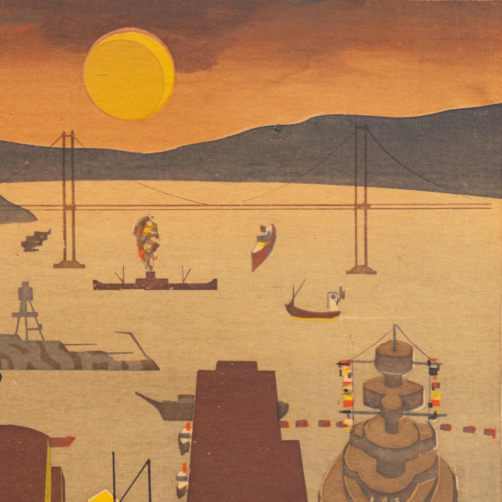 « San Francisco Harbor », SFAA, MoMA, de Young Museum, San Francisco Woman Artist en vente 5