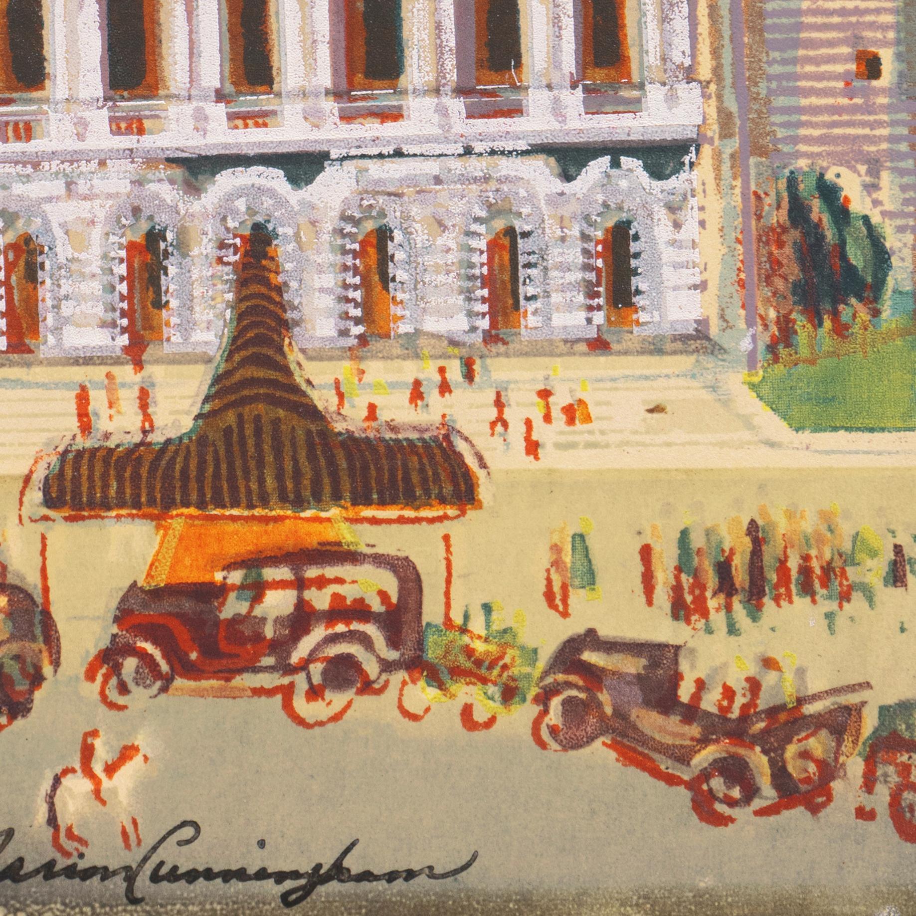 'San Francisco Opera House', Post-Impressionist Silkscreen, Woman artist 1