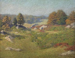 "Herbstlandschaft, um 1910" Amerikanischer Impressionist Neuengland Herbst Öl Signiert
