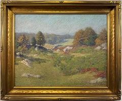 “Autumn Landscape, c. 1910” American Impressionist New England Fall Oil Signed