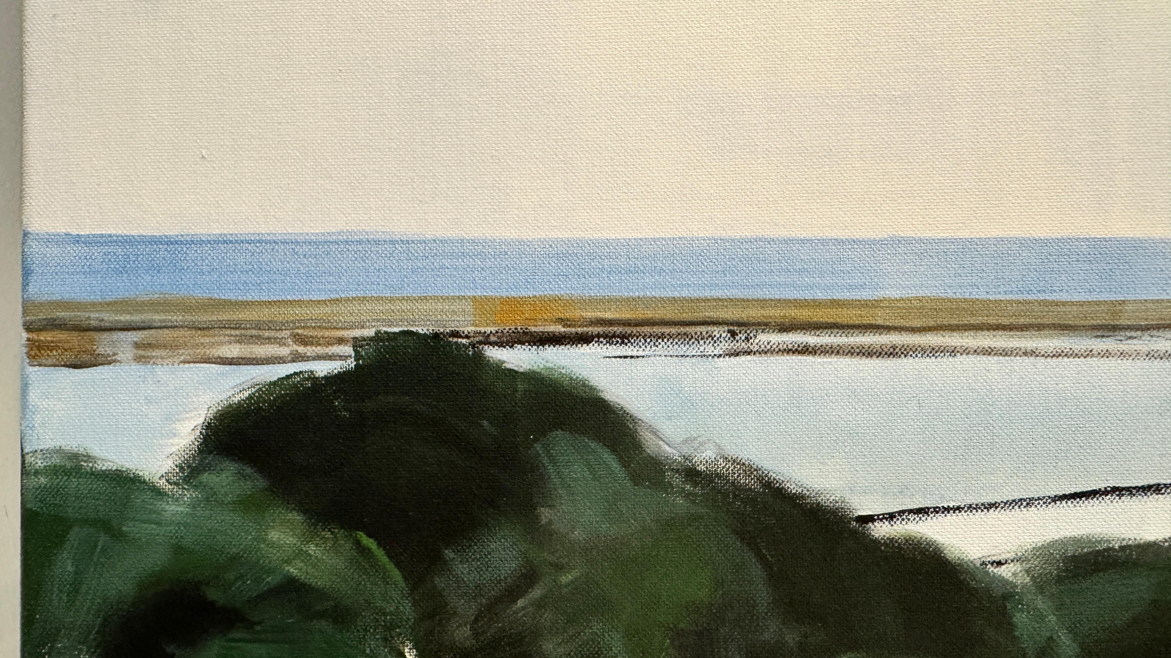 Esta obra nació de la admiración del artista por las salinas del Mediterráneo. Sus estanques geométricos inspiraron un motivo gráfico, casi abstracto, estructurado por líneas horizontales y diagonales. Intentó que estas líneas contrastaran con las