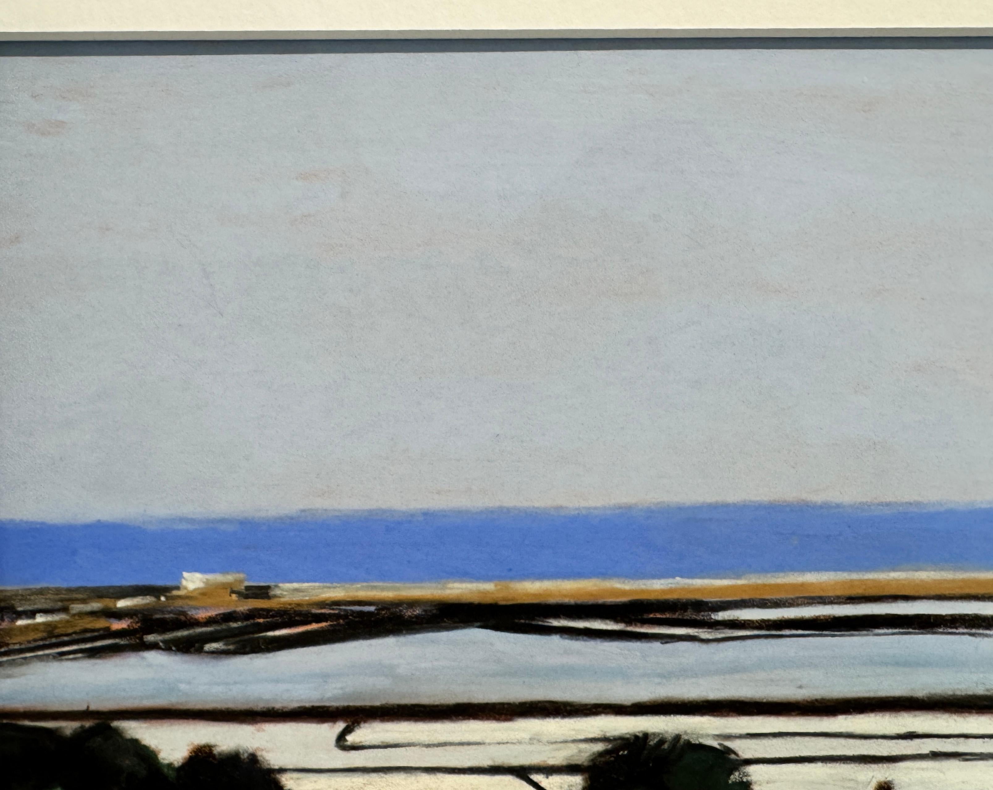 Salins de Gruissan 5 - Gris Landscape Painting par Marion Puig