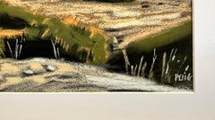 Sentier Peyriac 2: Contemporary Pastel Landscape on Paper, Framed