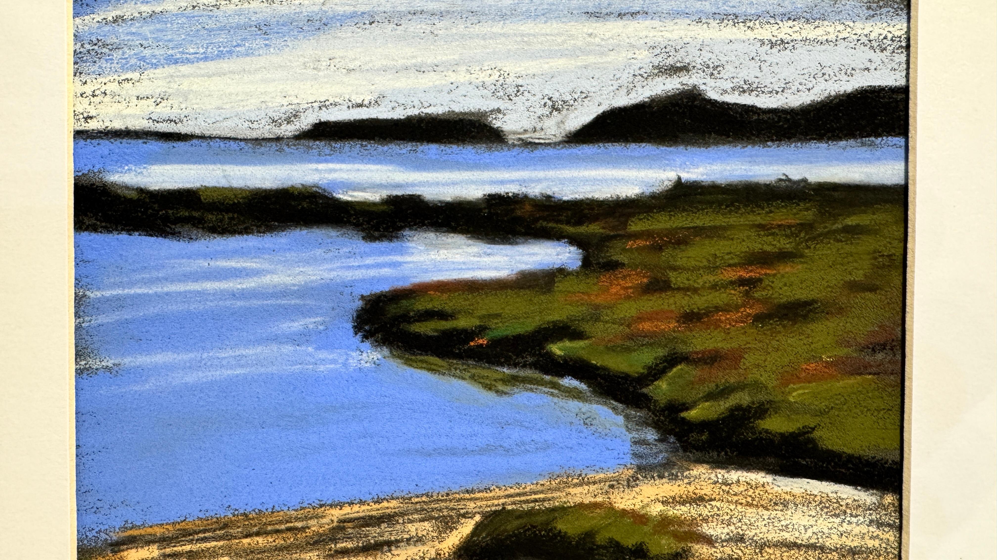 Sentier Peyriac 2 (Grau), Figurative Painting, von Marion Puig