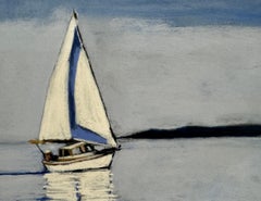 Voile Blanche 2: Framed Pastel on Paper Landscape, Contemporary, 2010+