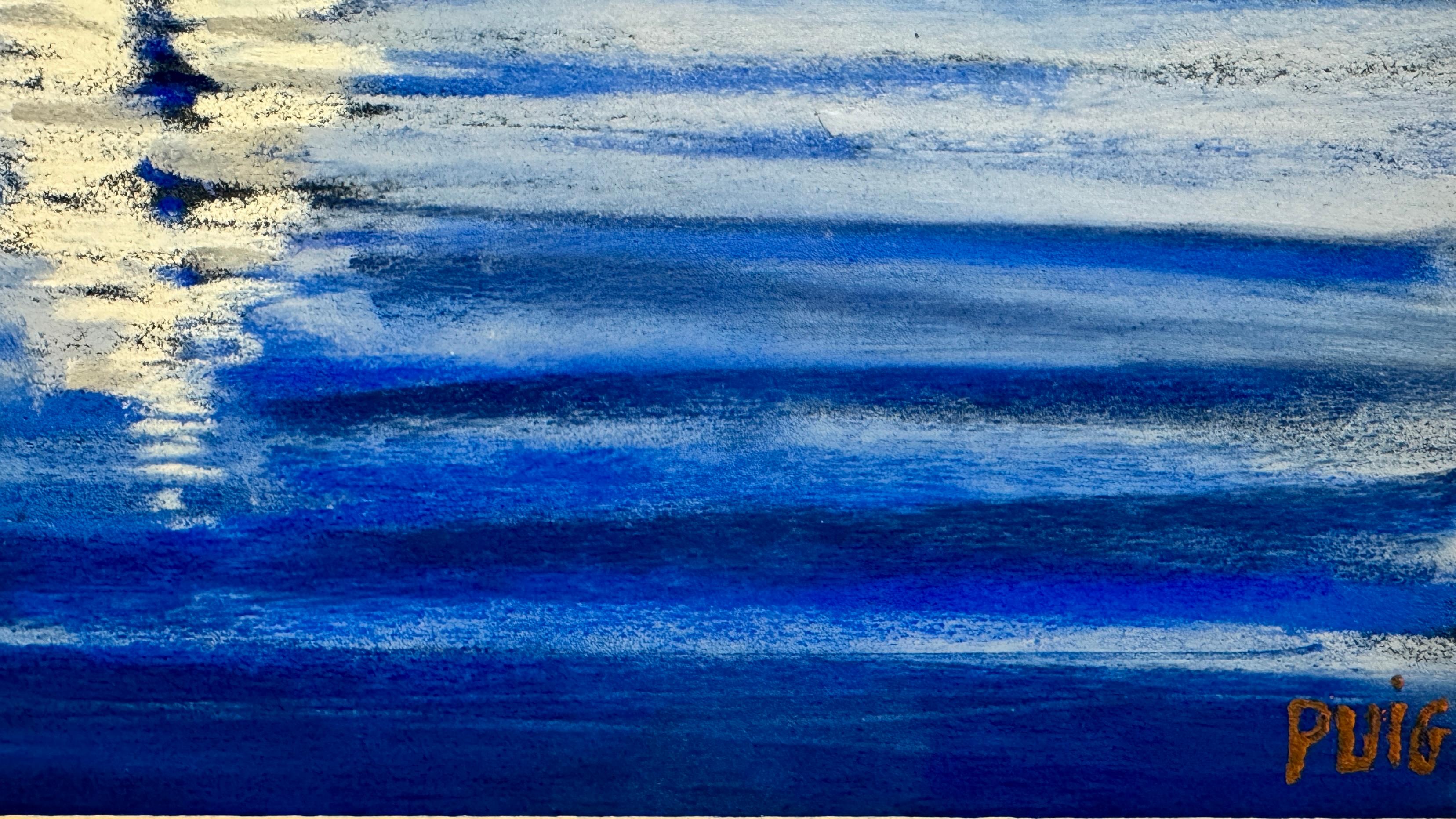 Voile Blanche 2 (Grau), Figurative Painting, von Marion Puig