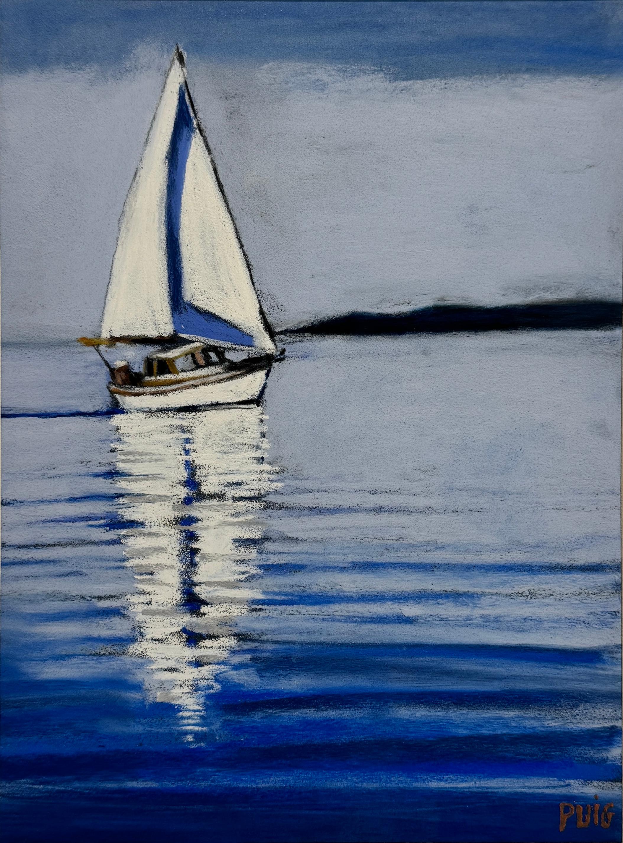 Marion Puig Figurative Painting – Voile Blanche 2