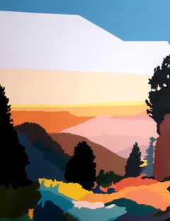 Perfect Sunset: Arcylic landscape on wood panel, 70x50 cm