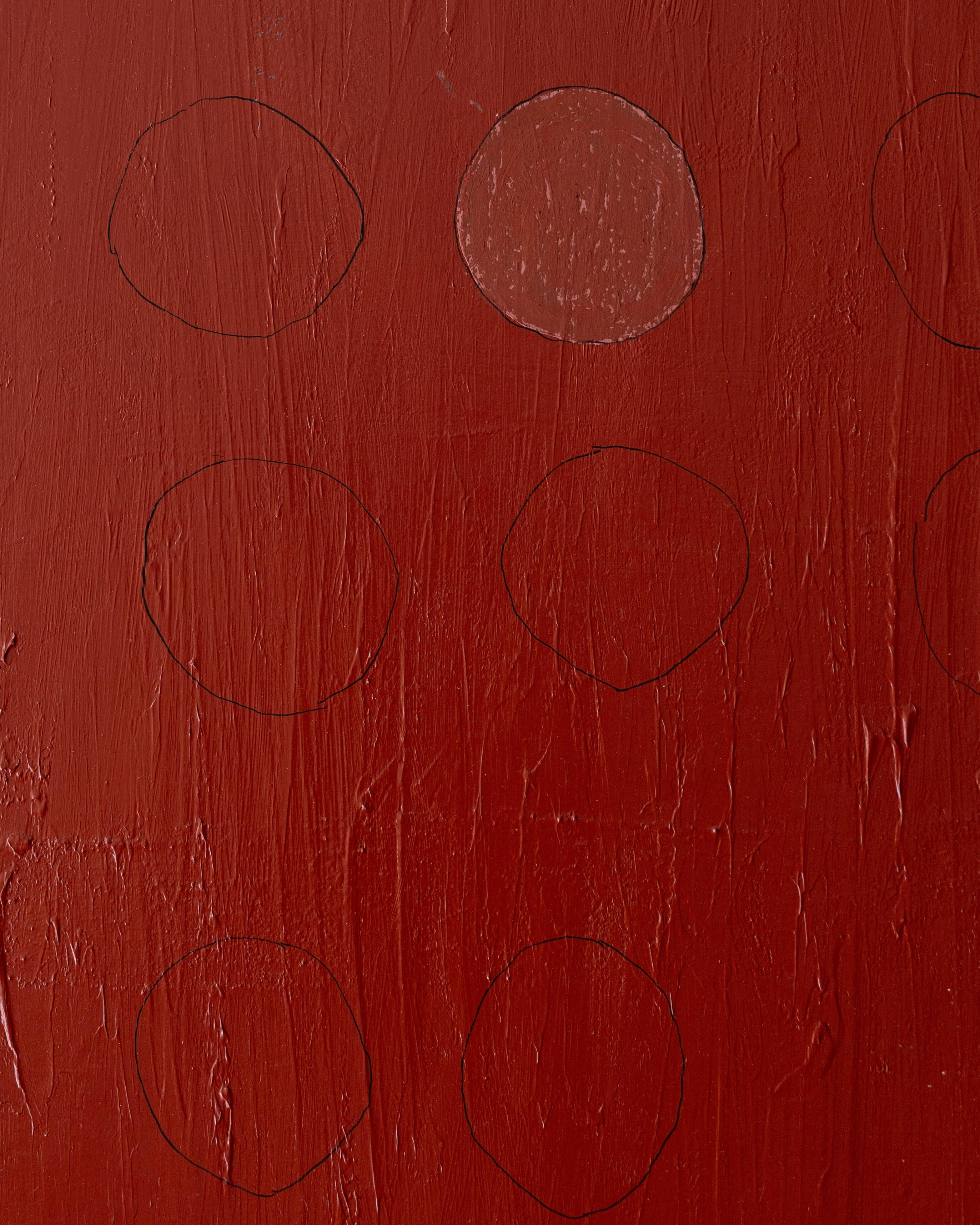 ABSTRACT Artwork Architecture Circles Red Spanish Artist Mariona Espinet 2024 For Sale 3
