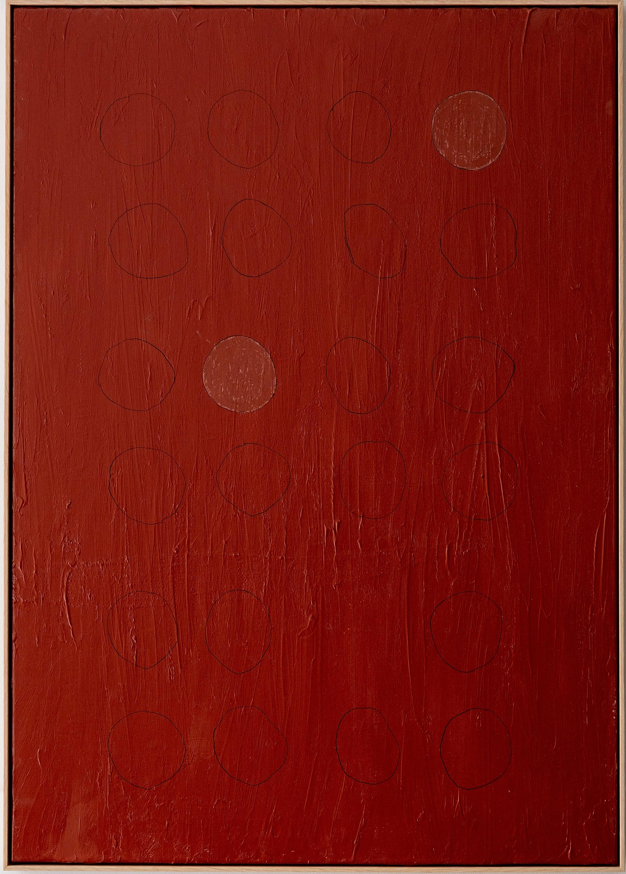 ABSTRACT Artwork Architecture Circles Red Spanish Artist Mariona Espinet 2024 For Sale 1