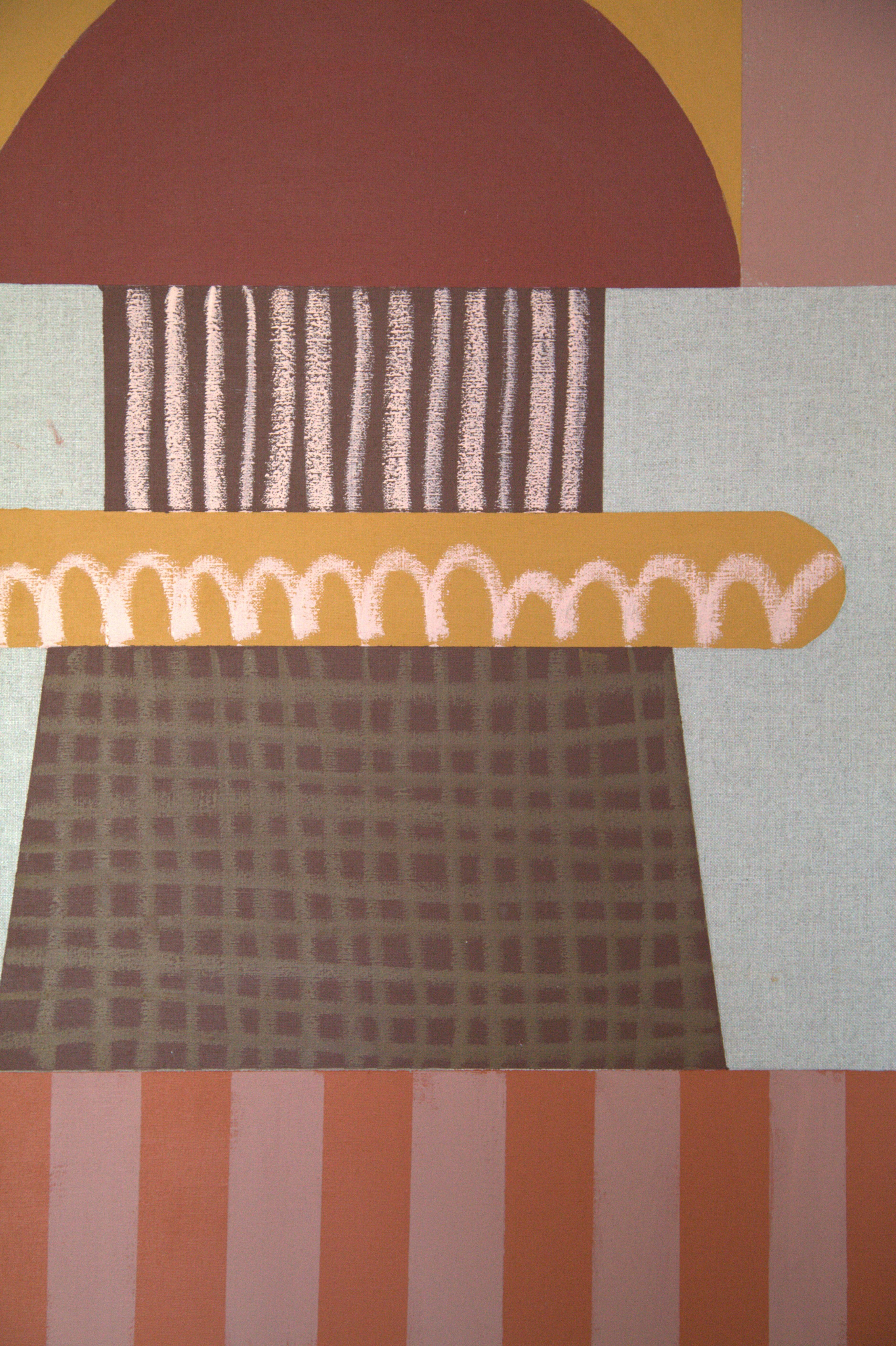 ABSTRACT Kunstwerk Geometrie Erde Leinen Farben Spanische Künstlerin Mariona Espinet im Angebot 2
