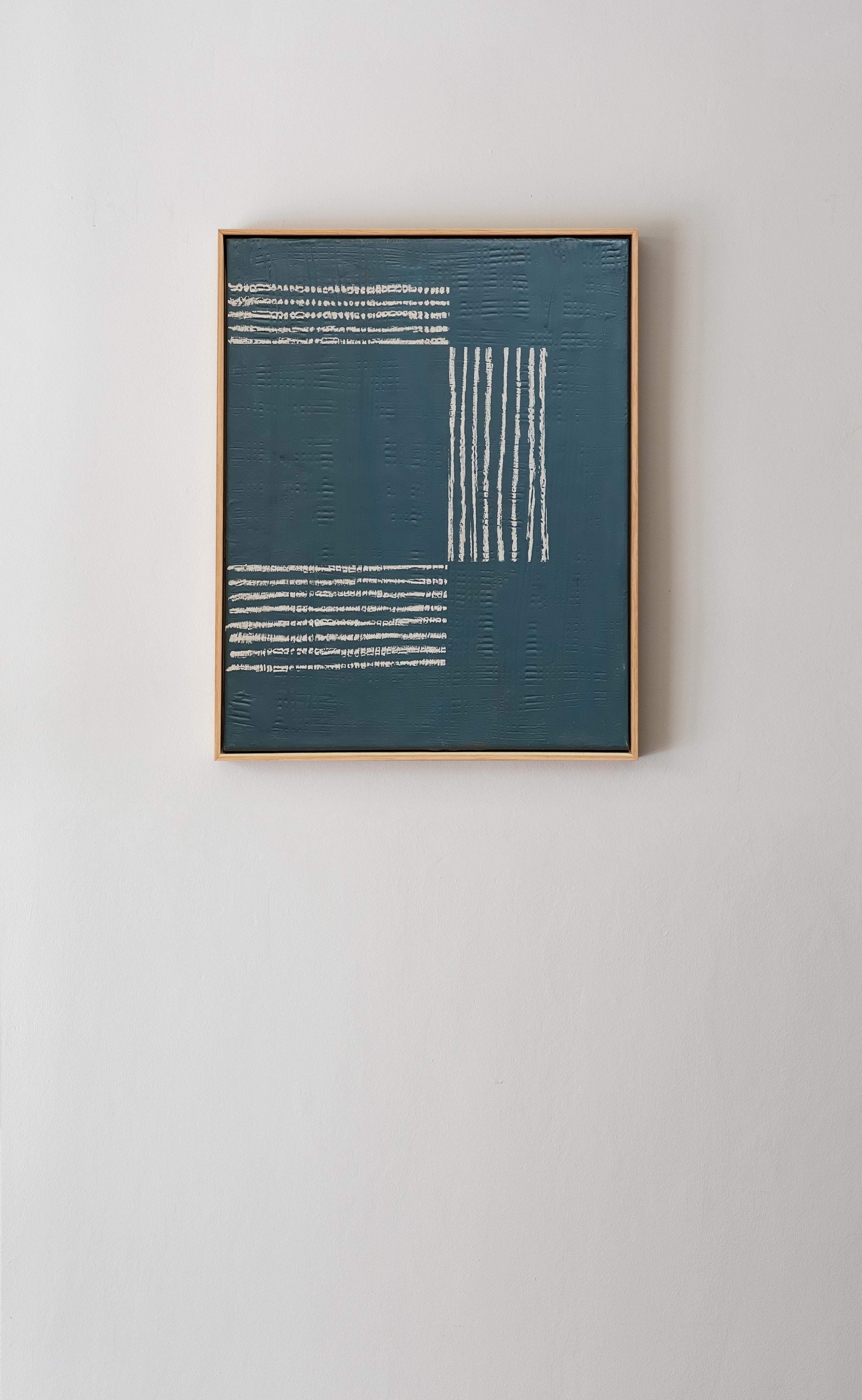 ABSTRACT Opera d'arte Struttura blu Architettura Artista spagnola Mariona Espinet 2025 in vendita 4