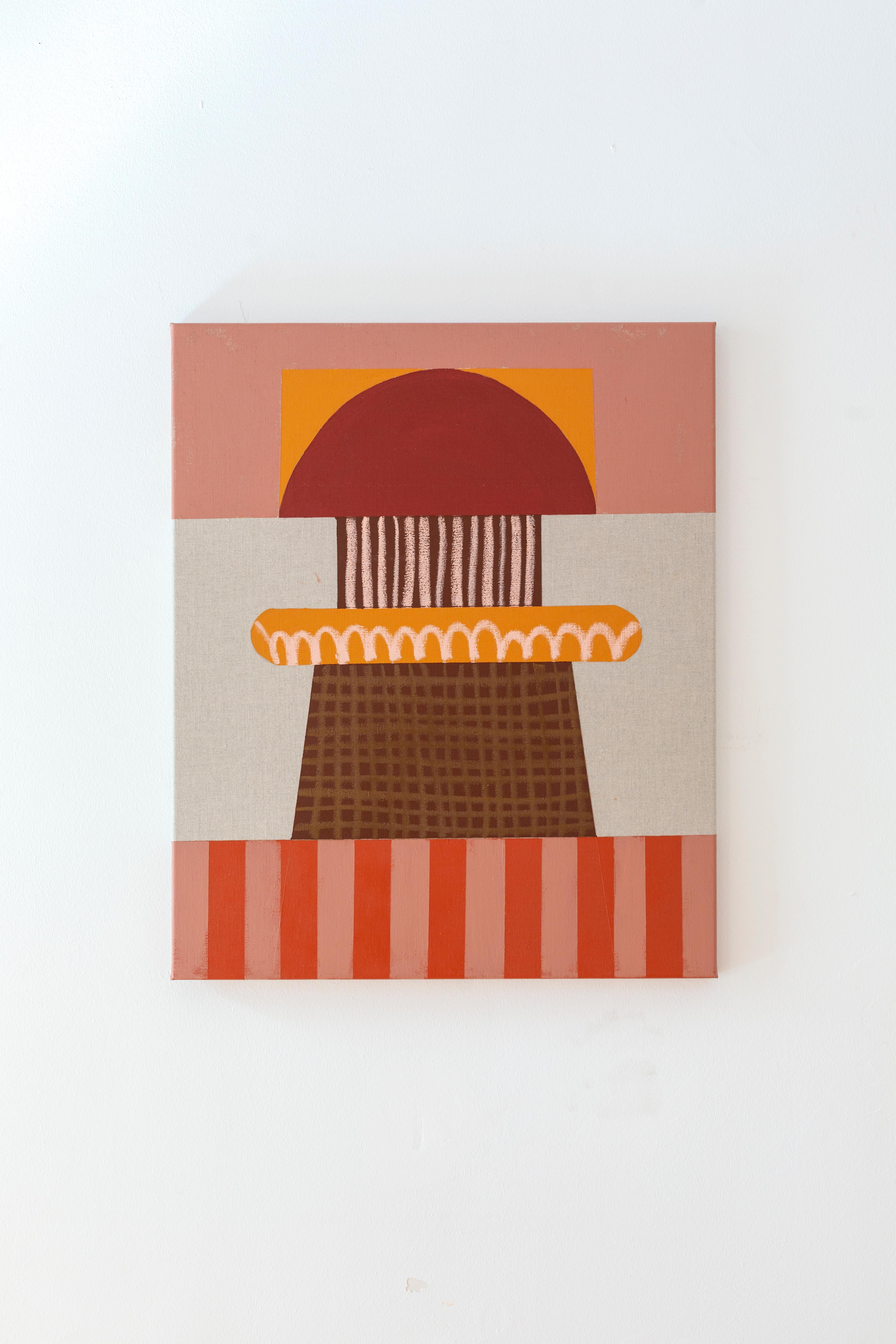 ABSTRACT Kunstwerk Geometrie Erde Leinen Farben Spanische Künstlerin Mariona Espinet im Angebot 1