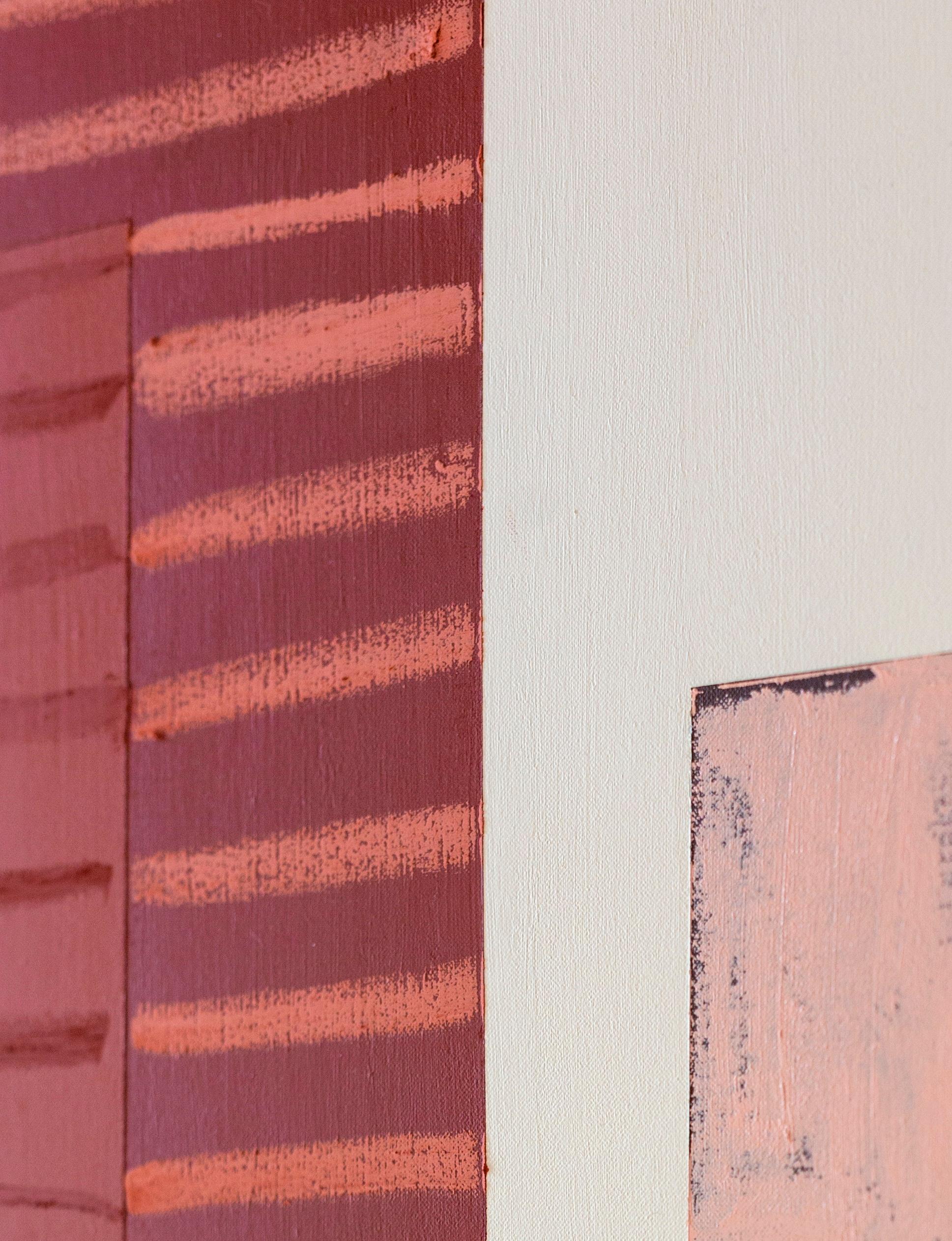 Obra de Arte Geometría Rojo Terracota Óleo Colores Artista Española Mariona Espinet en venta 1