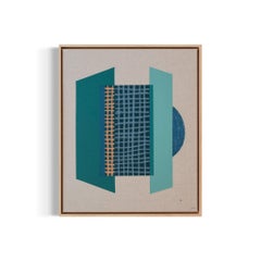 Obra de Arte Geometría Verde Azul Líneas Colores Raw Artista Española Mariona Espinet