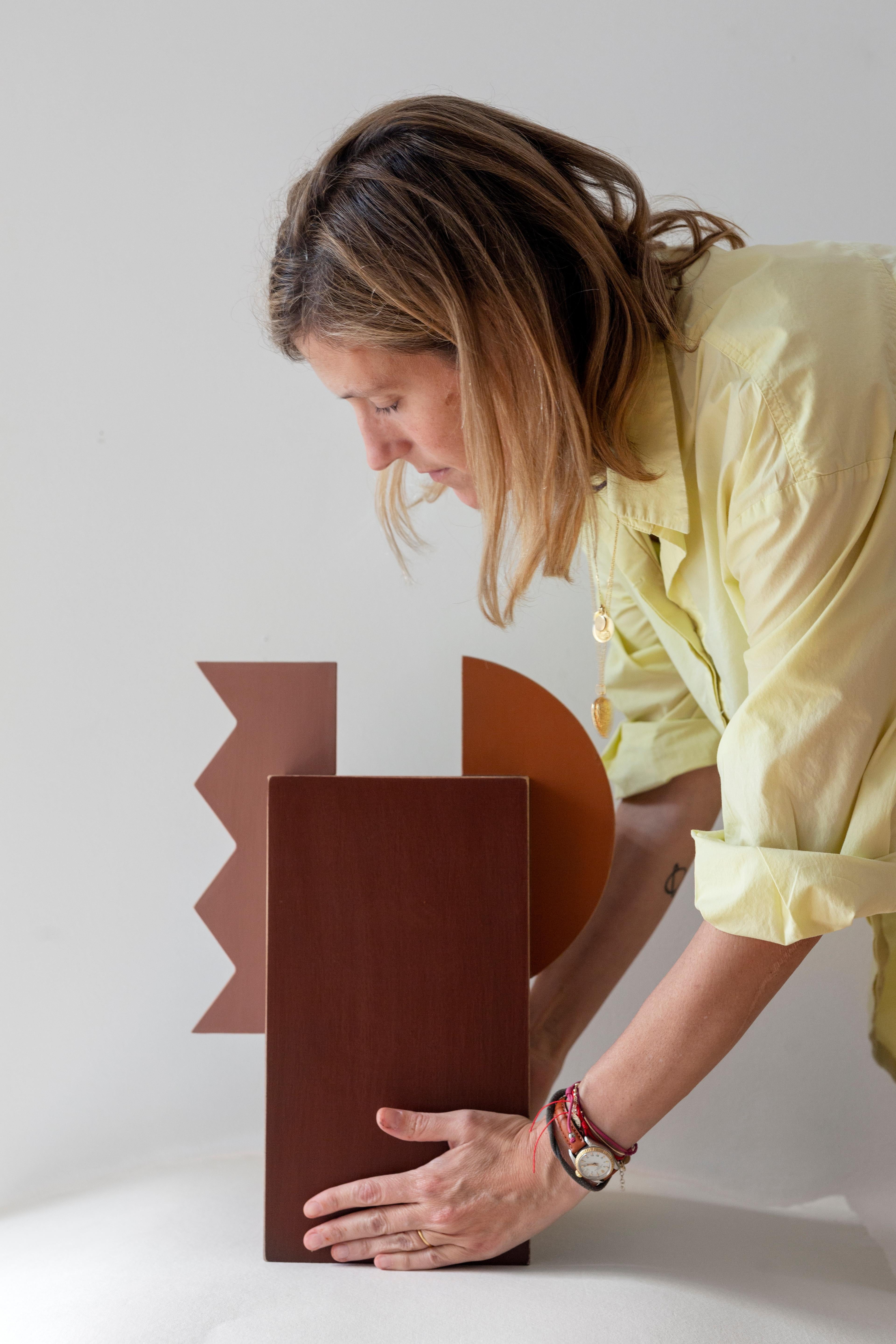 Sculpture Geometry Colors de l'artiste espagnole Mariona Espinet Terracota en vente 3