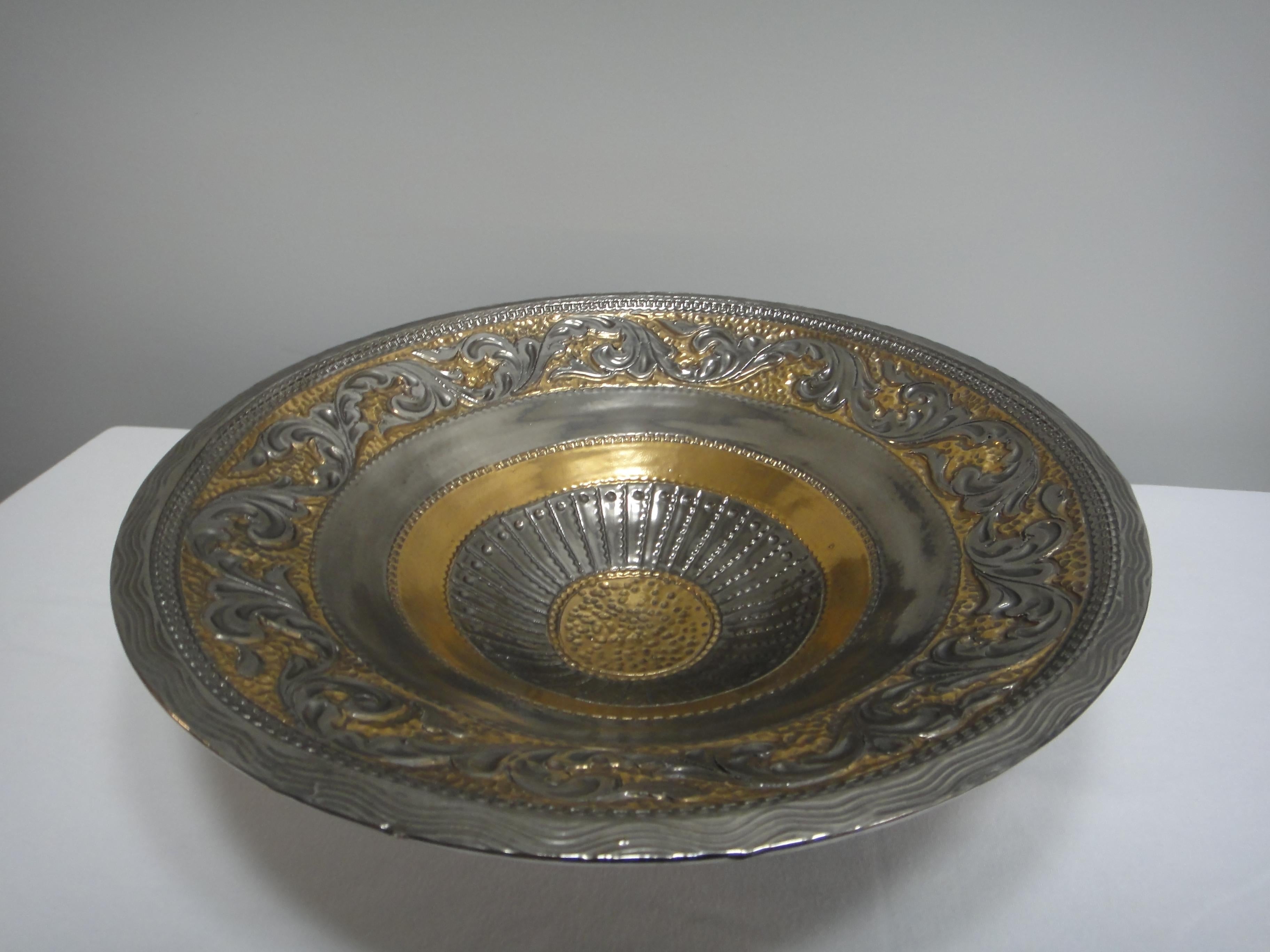 Italian Marioni Neoclassical Style Ceramic Centerpiece Bowl, Italy For Sale