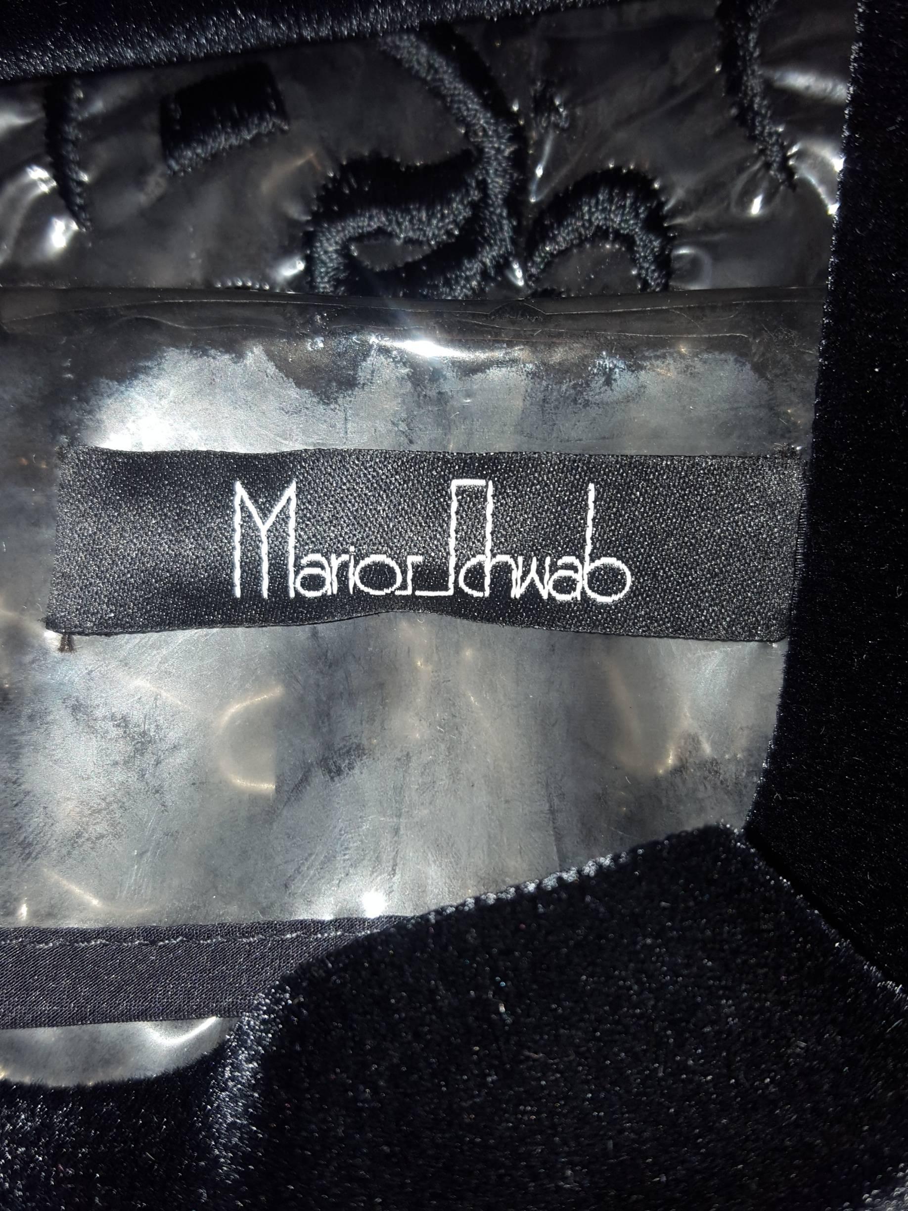 Marios Schwab Black and Clear Plastic Embroidered Trenchcoat  For Sale 2