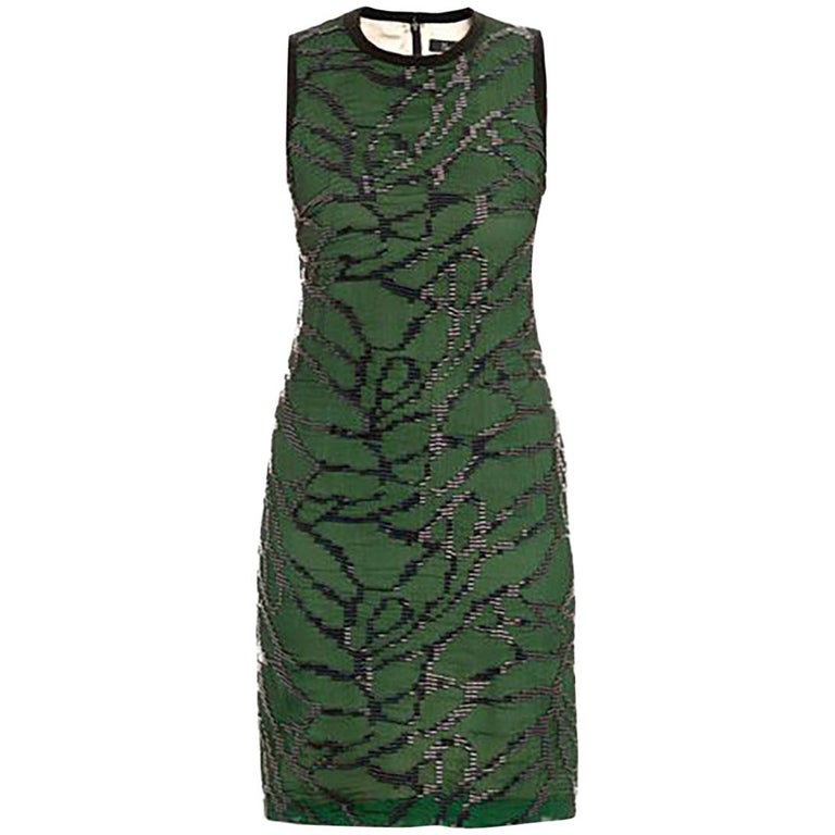 Marios Schwab Silk Green and Black Bead Embellished Dress - Size US 4 ...
