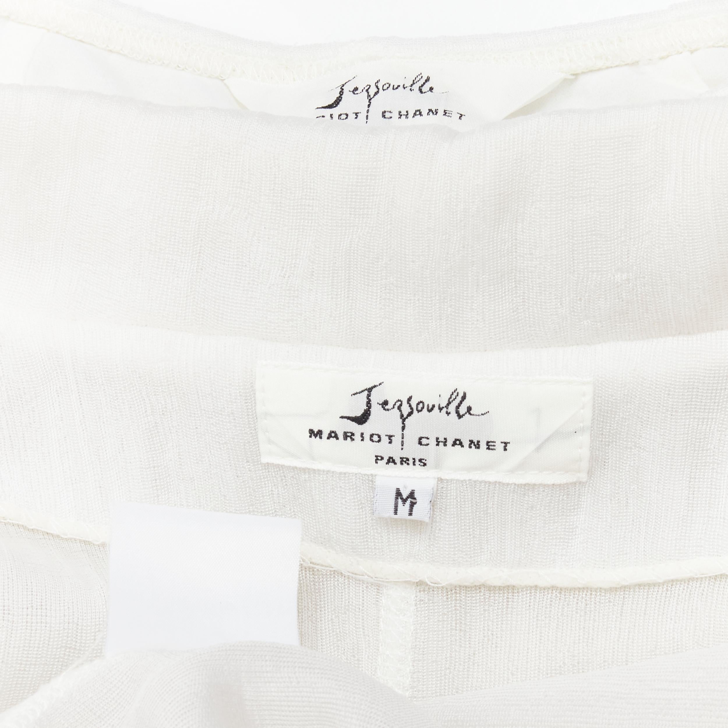 MARIOT CHANET white textured logo button fitted blazer wide leg pants IT42 M in vendita 6