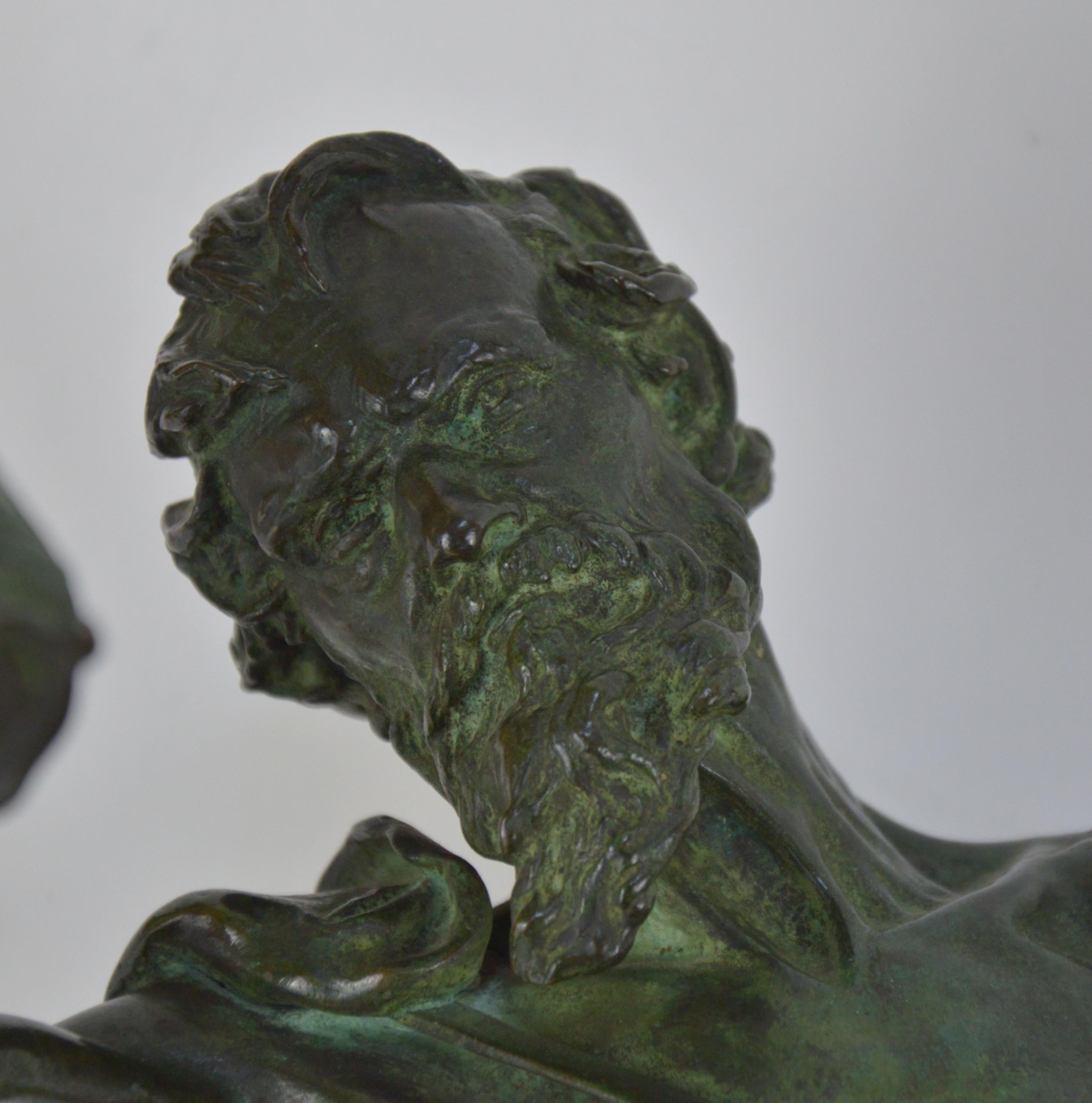 Marioton Claudius Bronze Statue of Diogenes Colin Paris Foundry 4