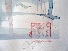 Al atardecer. Composición abstracta. 2021. Papel, técnica mixta, 70x48 cm