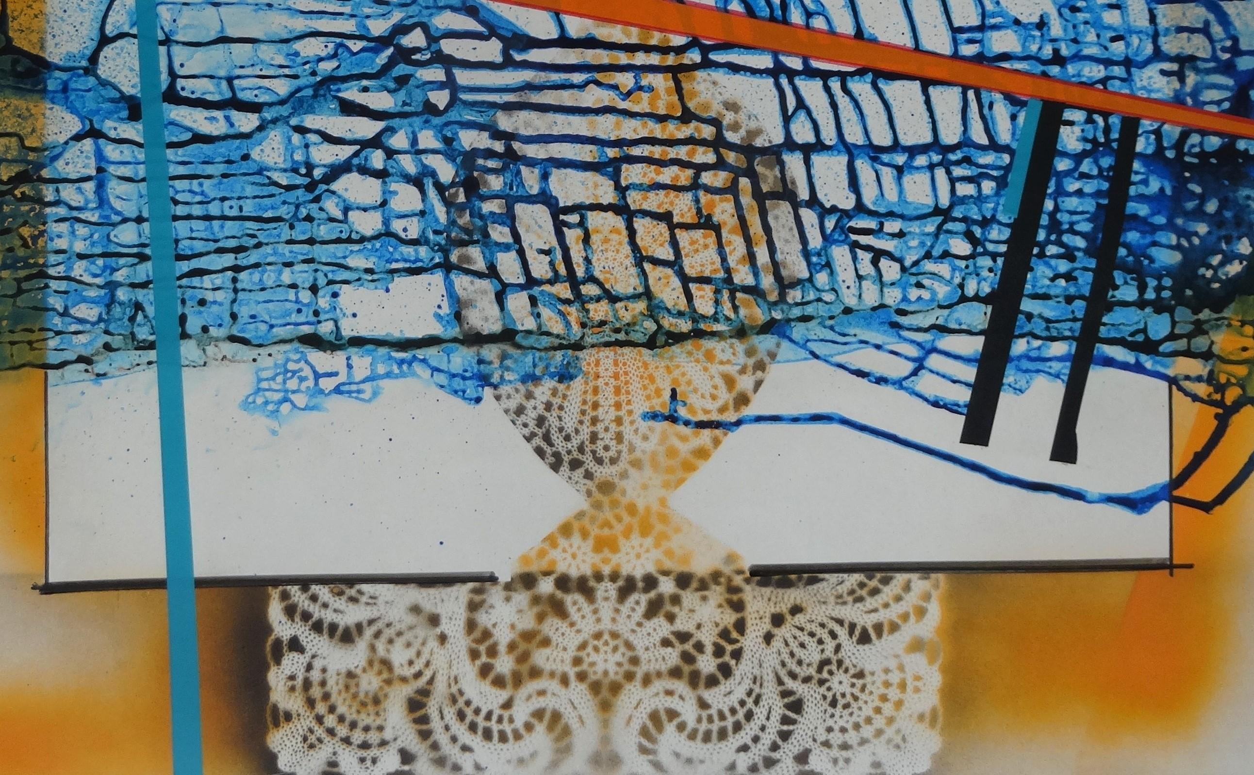 Spitze. 2021. Papier, Mischtechnik, 63x94 cm – Painting von Maris Abilevs 