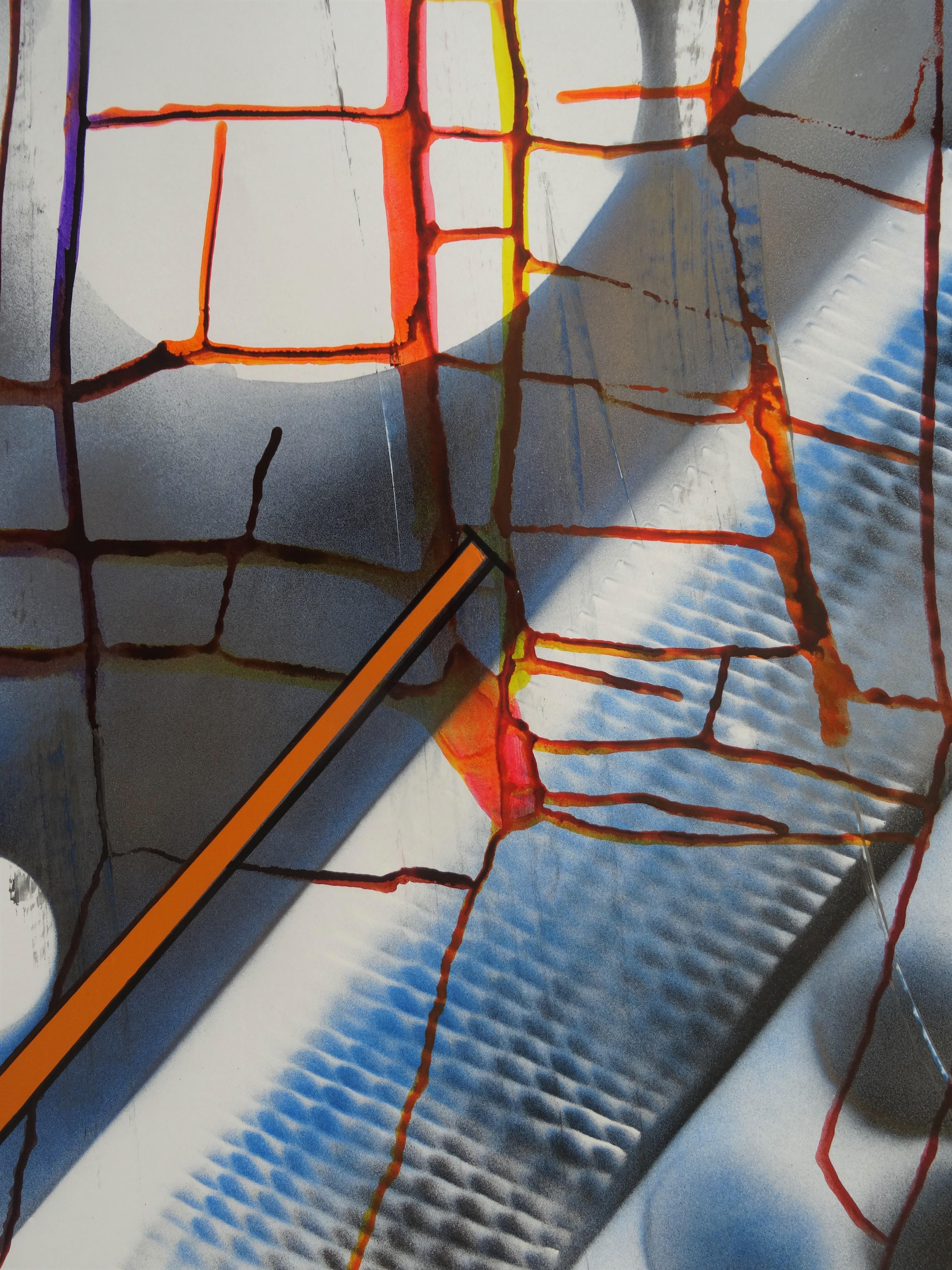 Ladder. 2020. Paper, mixed media, 94x63 cm - Contemporary Mixed Media Art by Maris Abilevs 