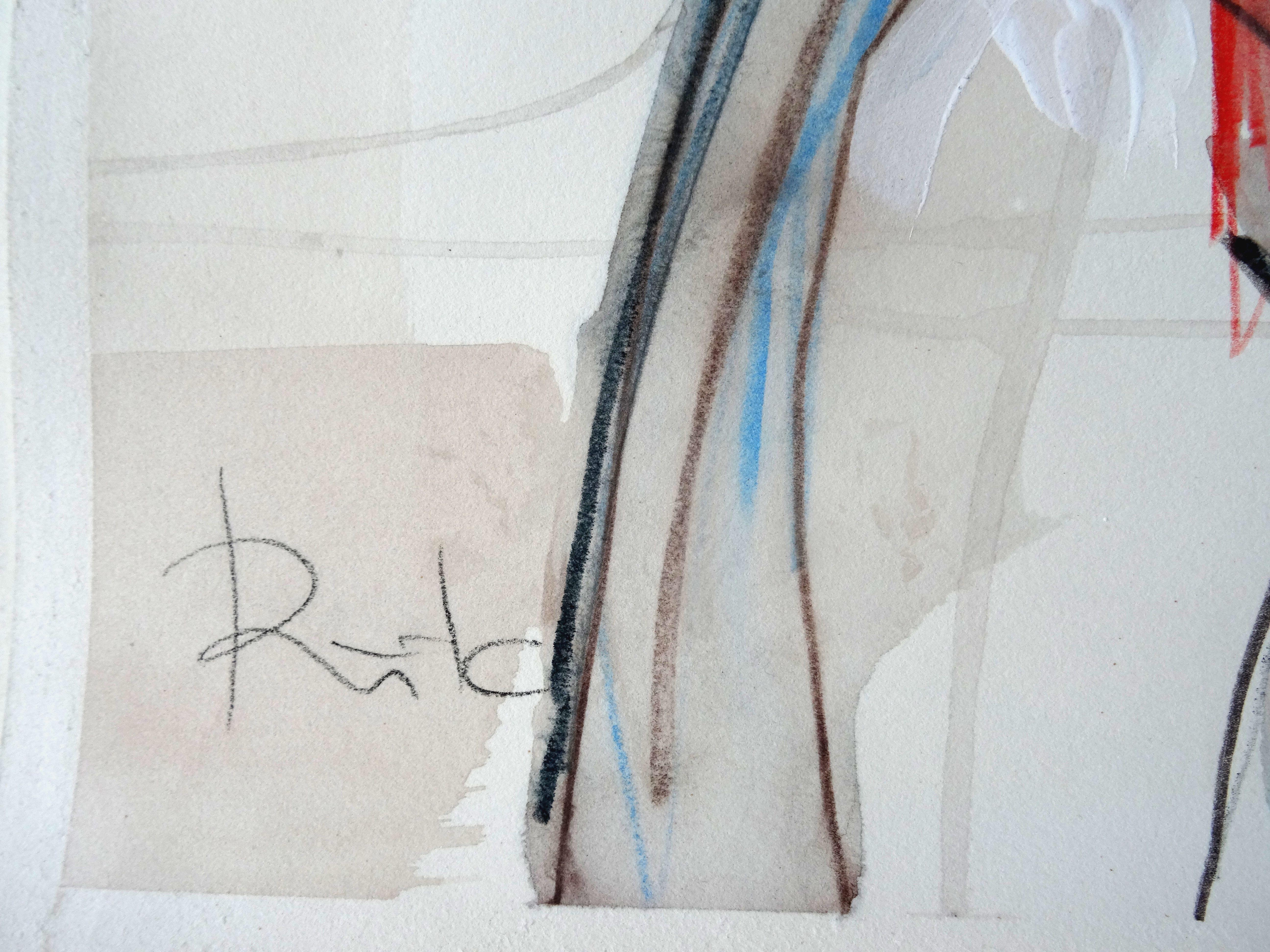 Mattina. 2021. Carta, tecnica mista, 61x43 cm - Painting di Maris Abilevs 