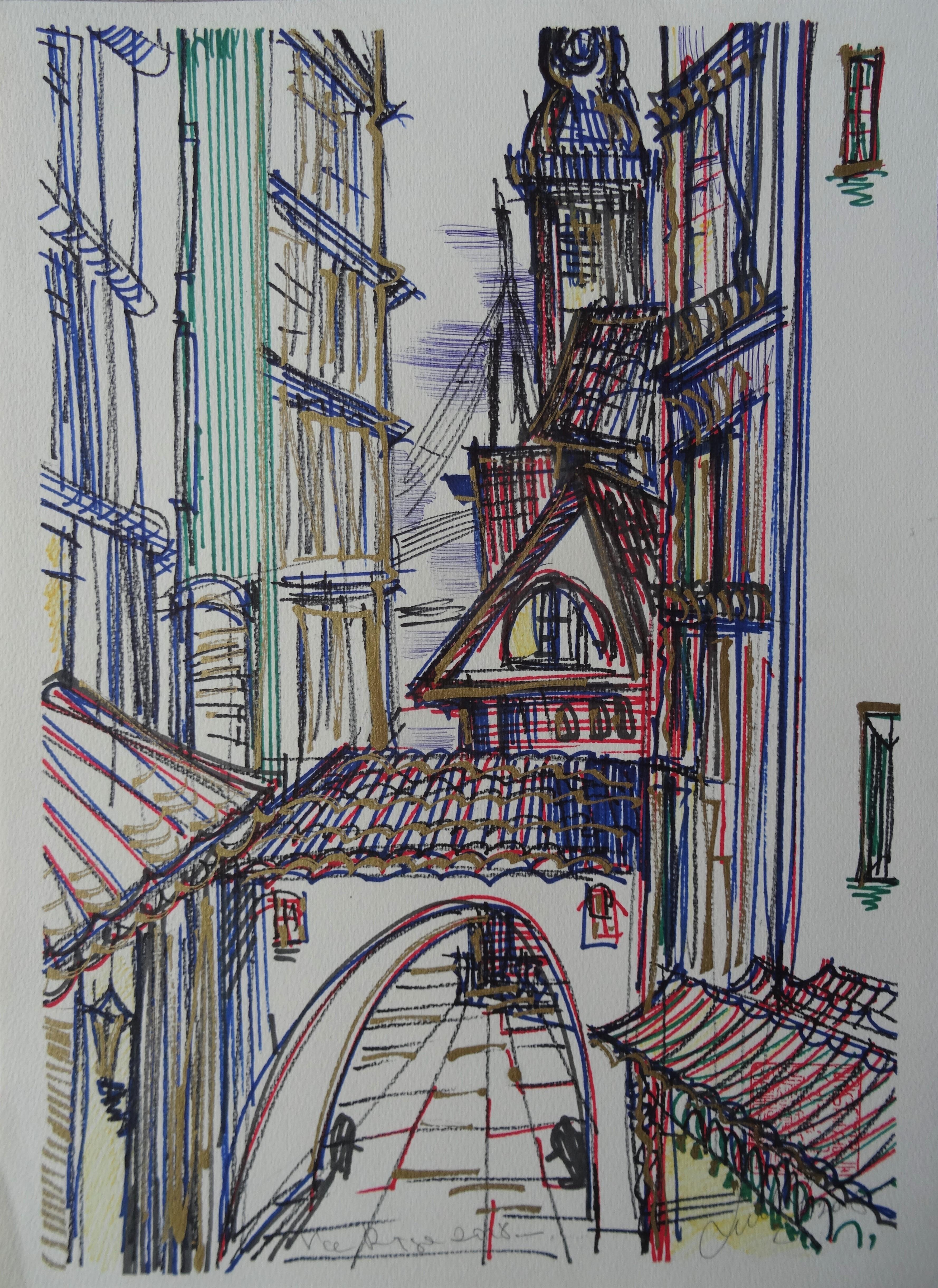 Mi Riga. 2018. Papel, técnica mixta, 50,5x36,5 cm