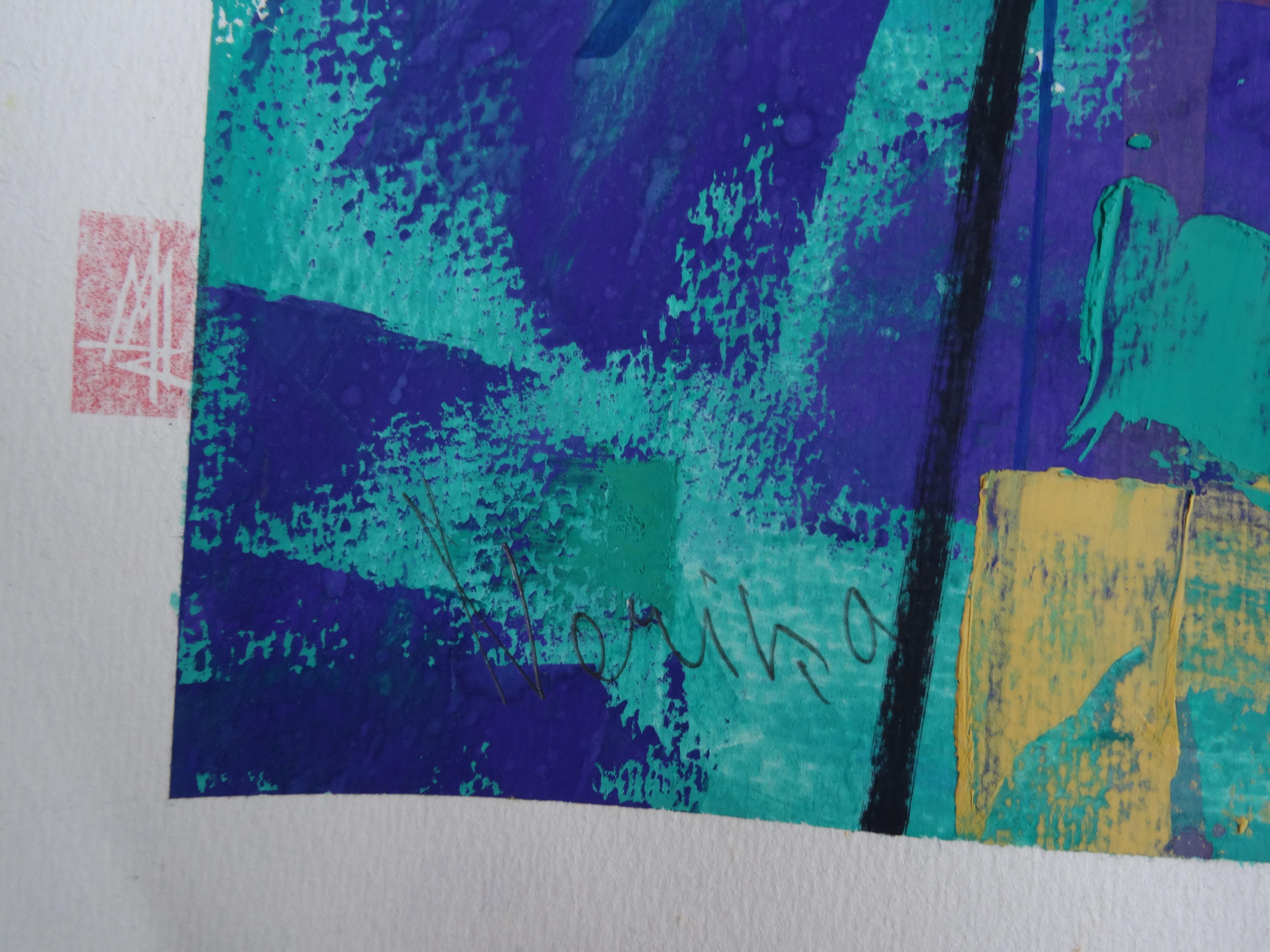 rina. 2021. Papier, Mischtechnik, 97x67 cm (Blau), Nude Painting, von Maris Abilevs 