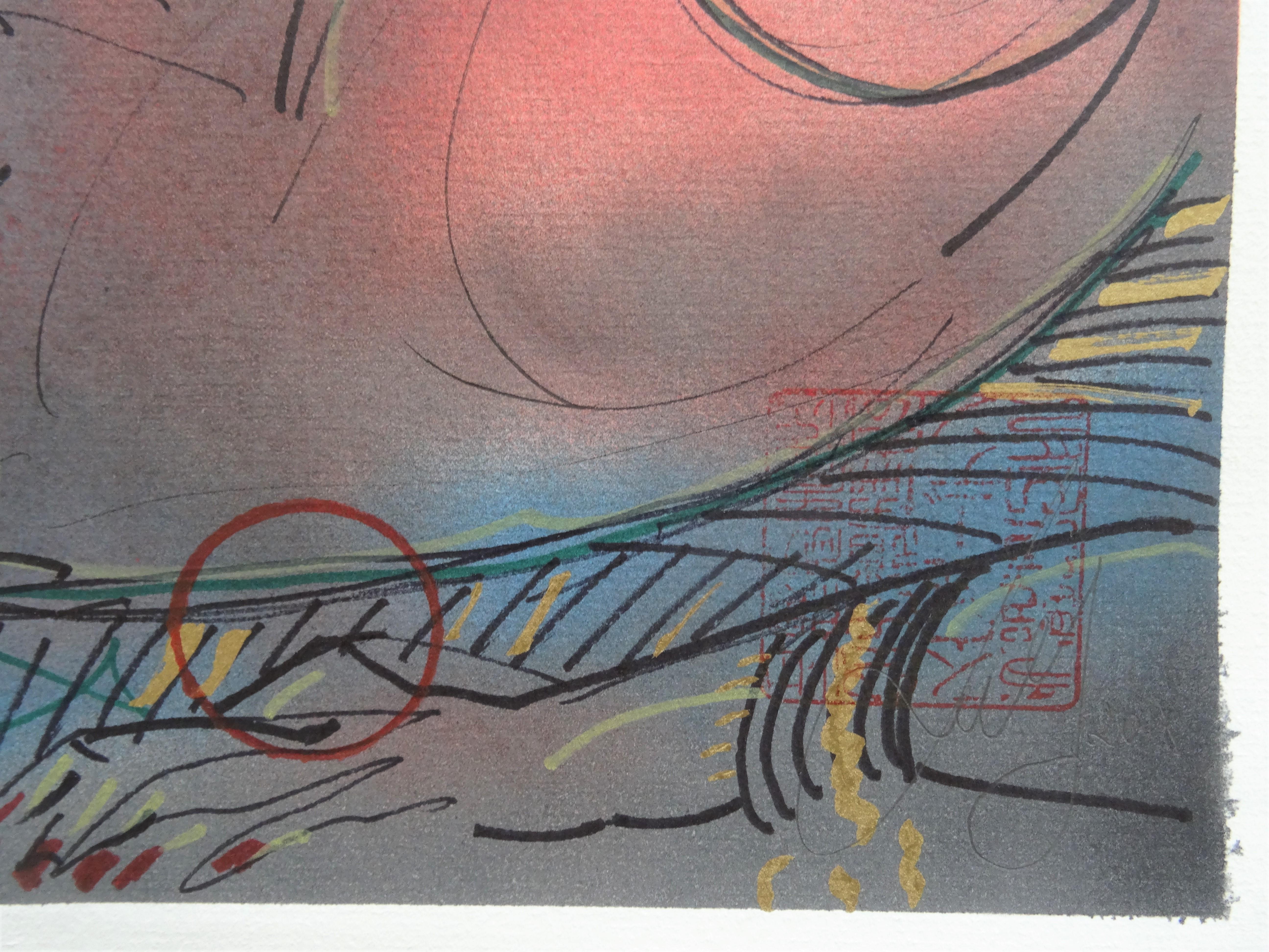 A Space. 2018. Carta, tecnica mista, 38x50 cm - Nude Painting Marrone di Maris Abilevs 