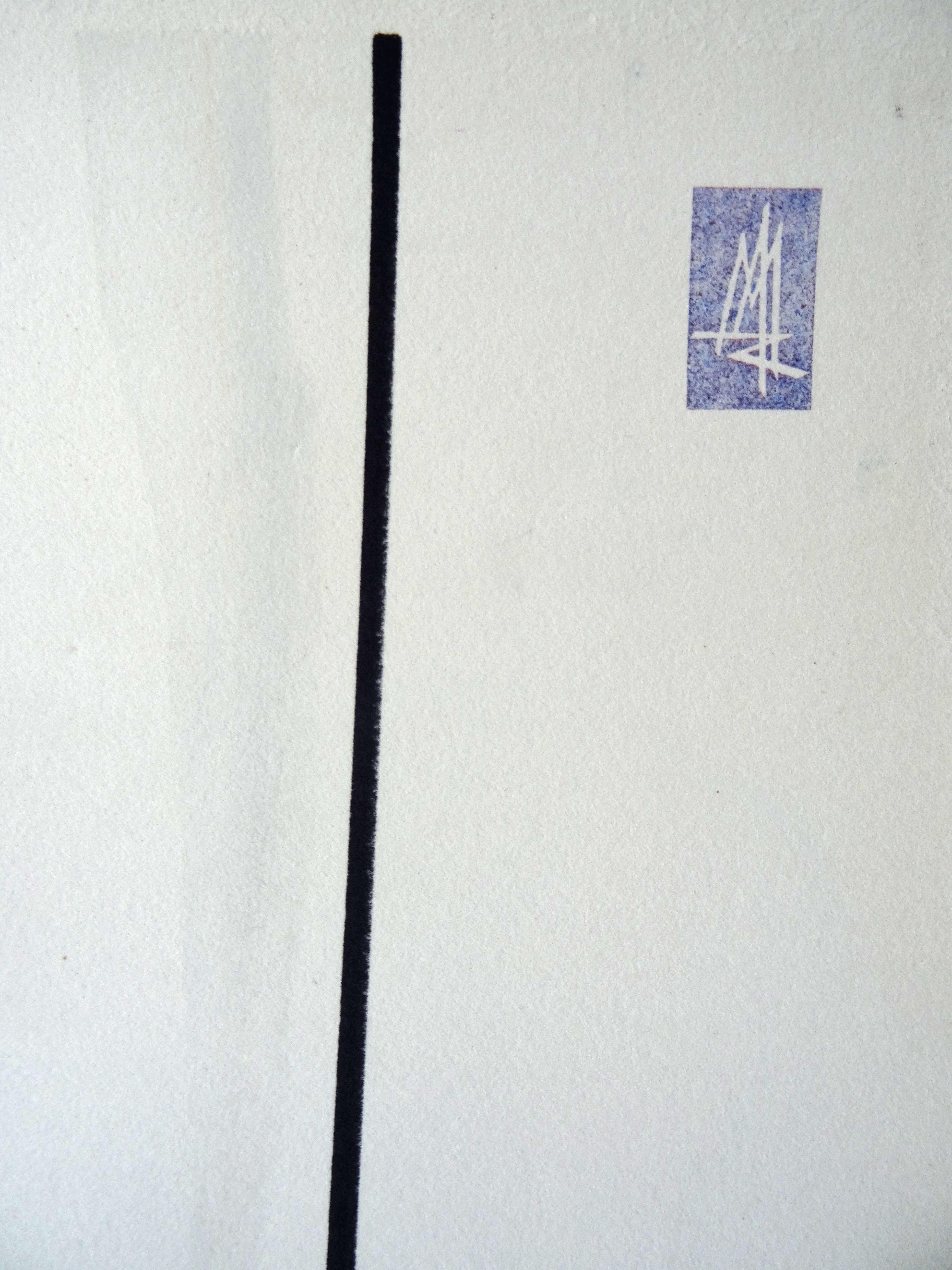 Spotlight. 2021. Paper, mixed media, 61x43 cm - Contemporary Painting by Maris Abilevs 