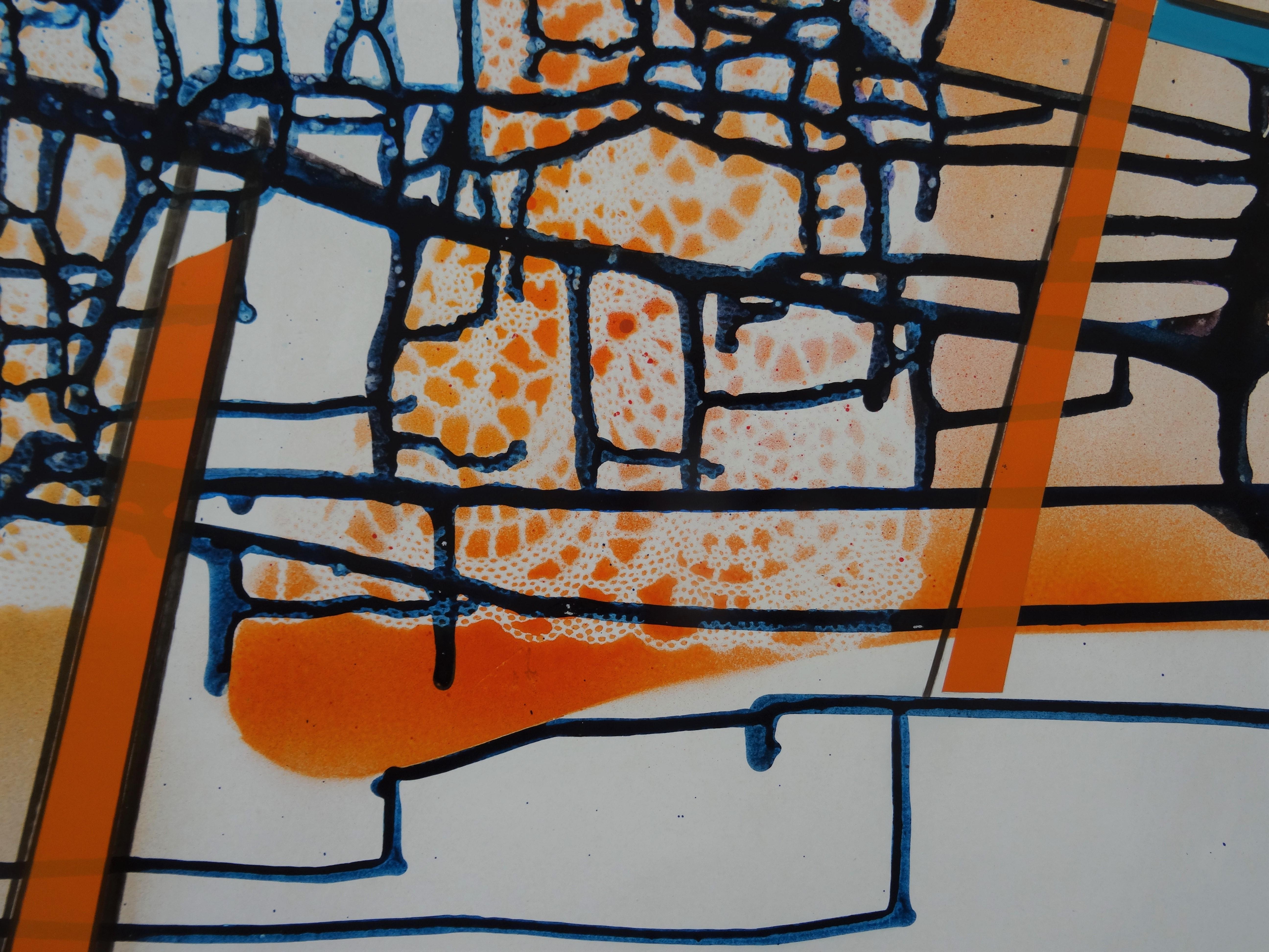 Vista da tavolo. 2020. Carta, tecnica mista, 63x94 cm in vendita 1