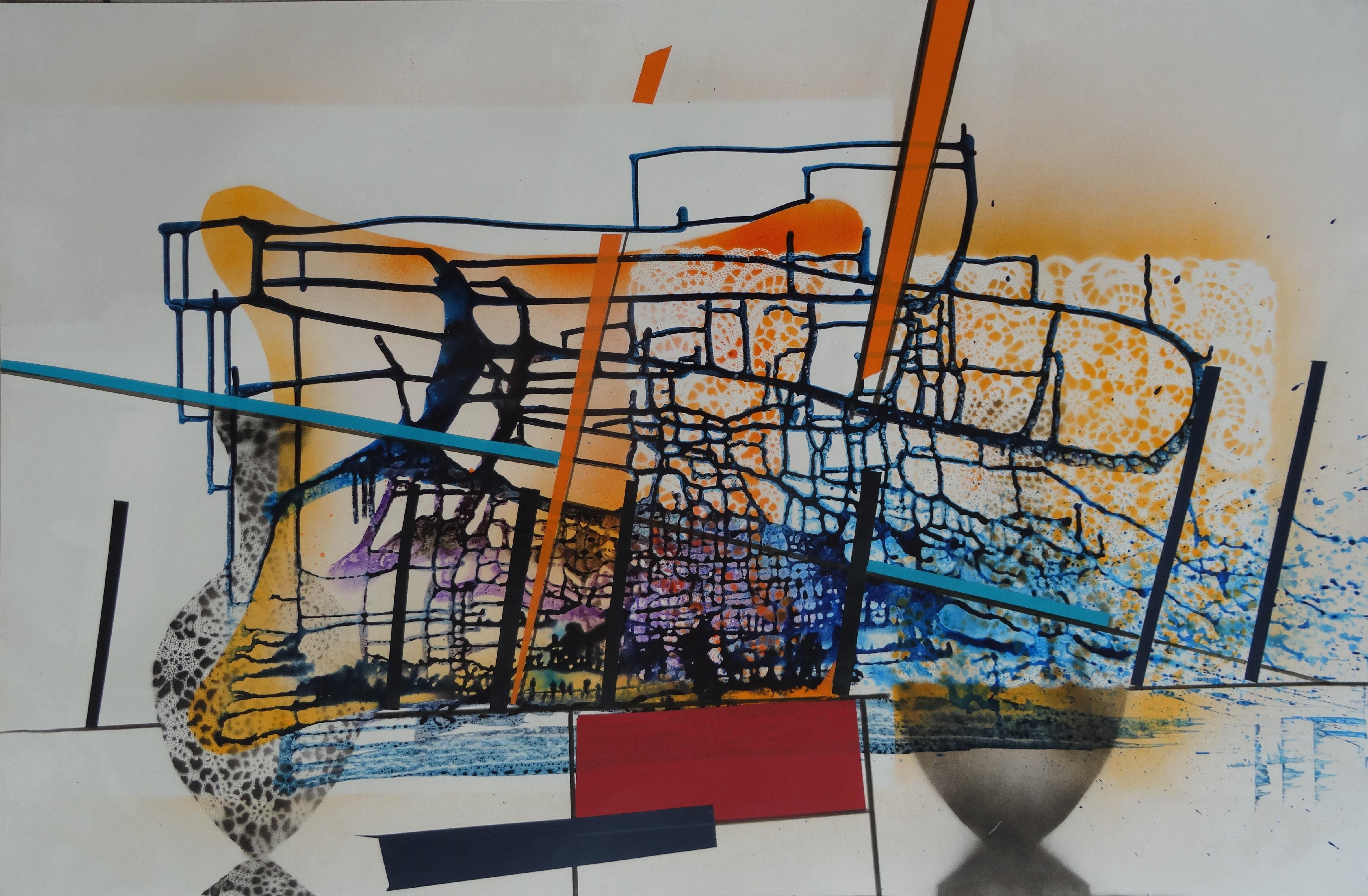 Vista da tavolo. 2020. Carta, tecnica mista, 63x94 cm