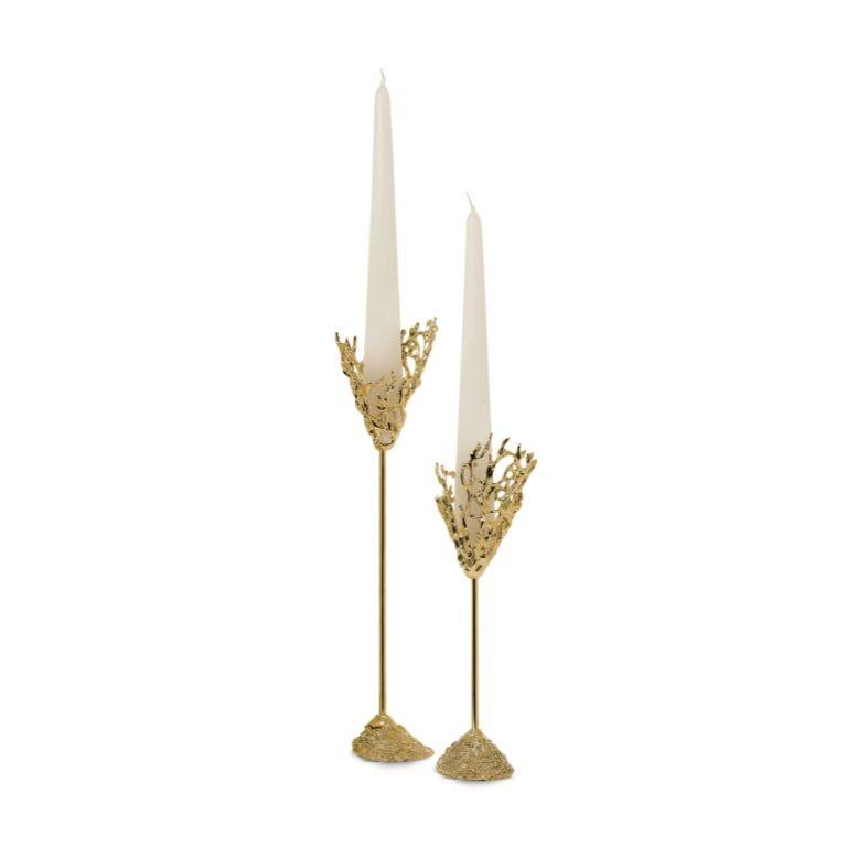 Portuguese Maris - candlestisck ; gold candlestick; gold candleholder; sea inspired For Sale