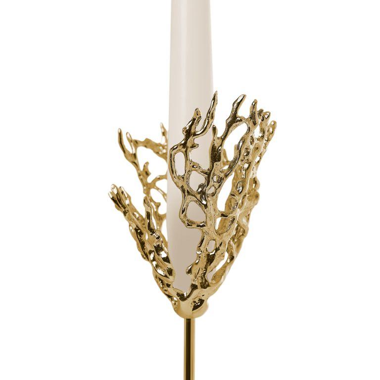 Cast Maris - candlestisck ; gold candlestick; gold candleholder; sea inspired For Sale