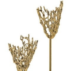 Maris - Skulpturaler goldener Kerzenleuchter, inspiriert von Meereskorallen