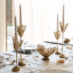 Maris - Bougeoir sculptural en or inspiré du corail de l'océan