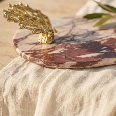 Maris Sculptural Tray in Brass with Calacatta Viola Marble