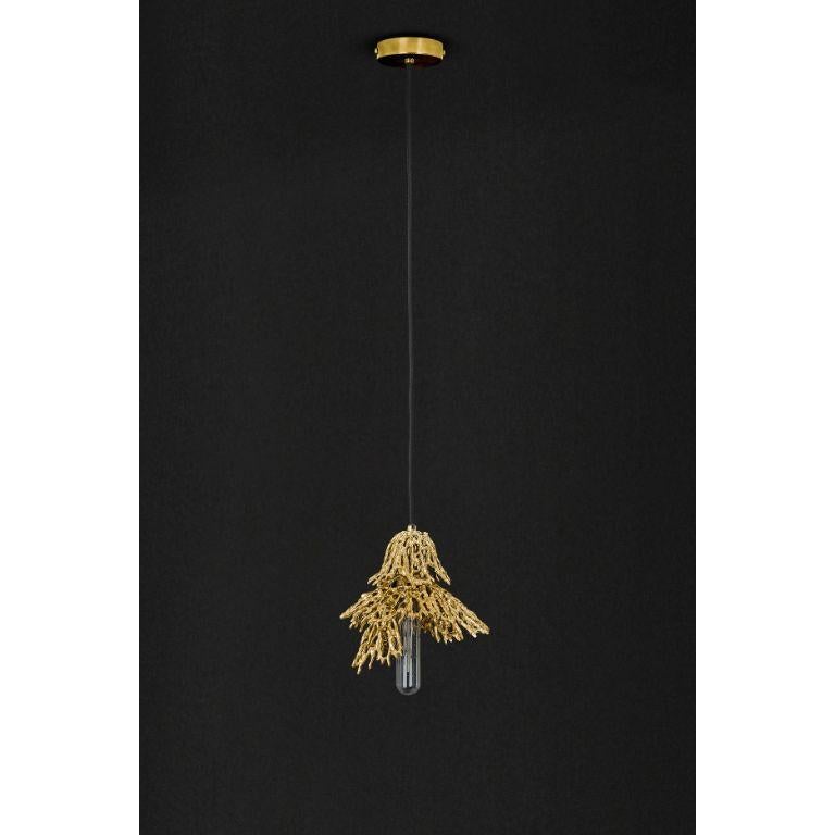 Hand-Crafted Maris Suspension - Ceiling Lamp in brass with gold polished finish For Sale