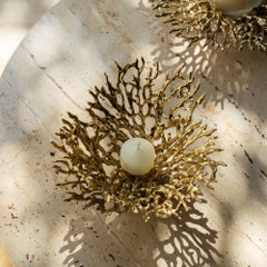 Votivo Maris - Portavelas de latón pulido con diseño inspirado en el coral del océano