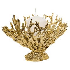 Votivo Maris - Portavelas de latón pulido con diseño inspirado en el coral del océano