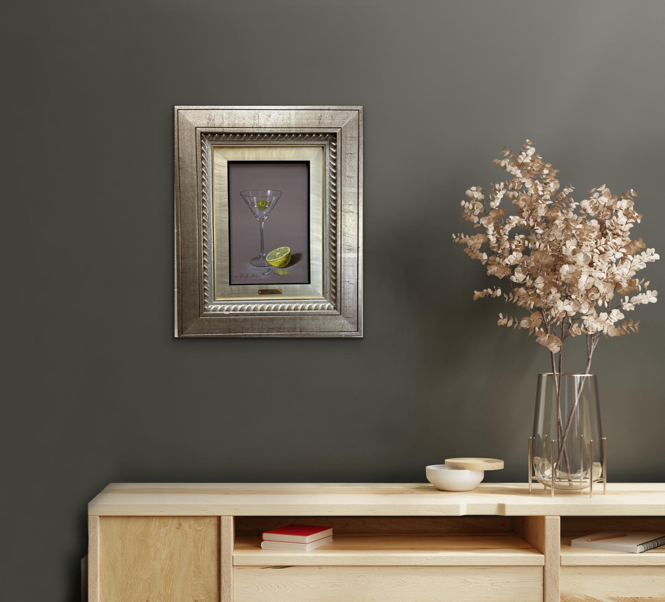 MARISA MALLOL Nature morte Verre à Martini Olive Citron vert ARTISTE FEMELLE ESPAGNOLE Réalisme en vente 4