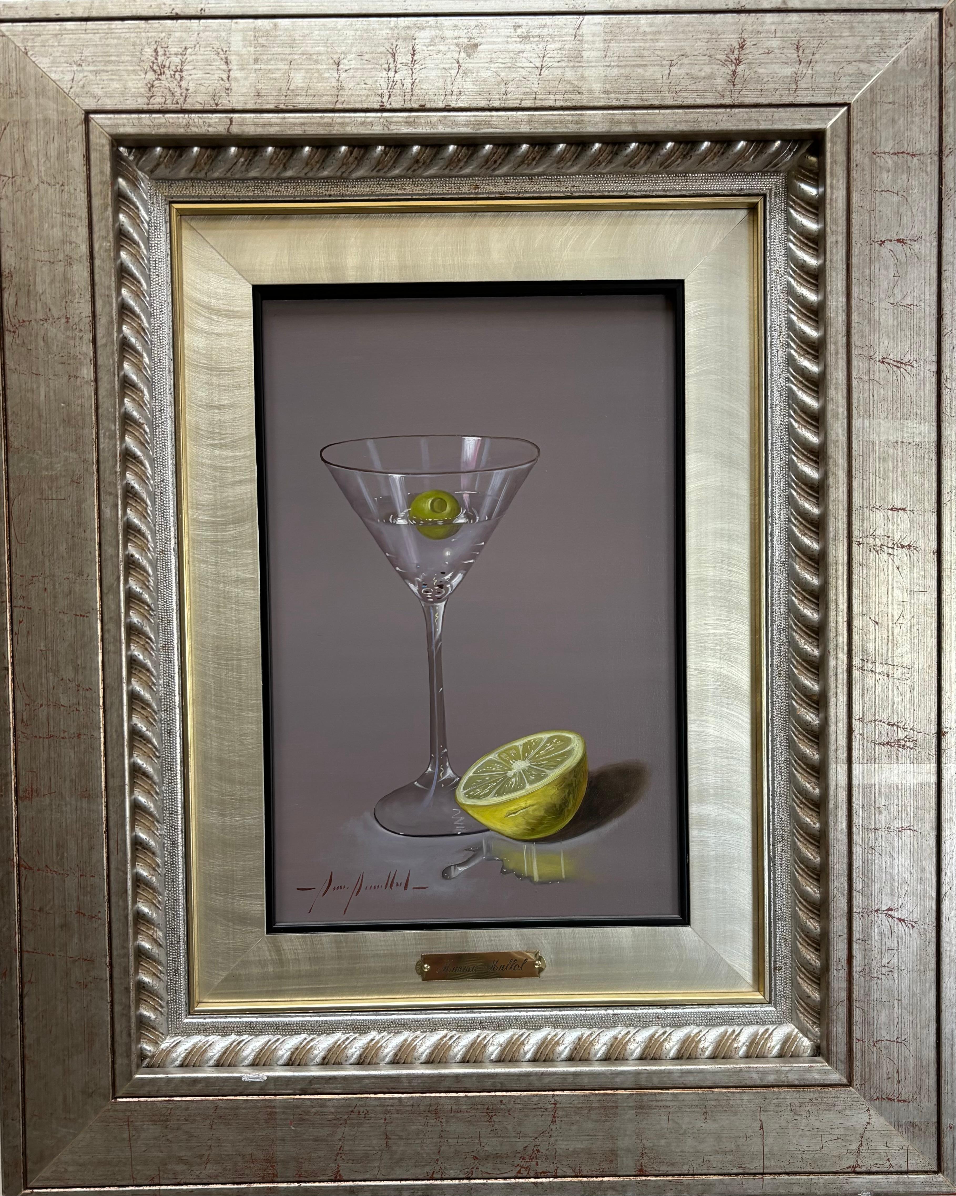 MARISA MALLOL Nature morte Verre à Martini Olive Citron vert ARTISTE FEMELLE ESPAGNOLE Réalisme en vente 5