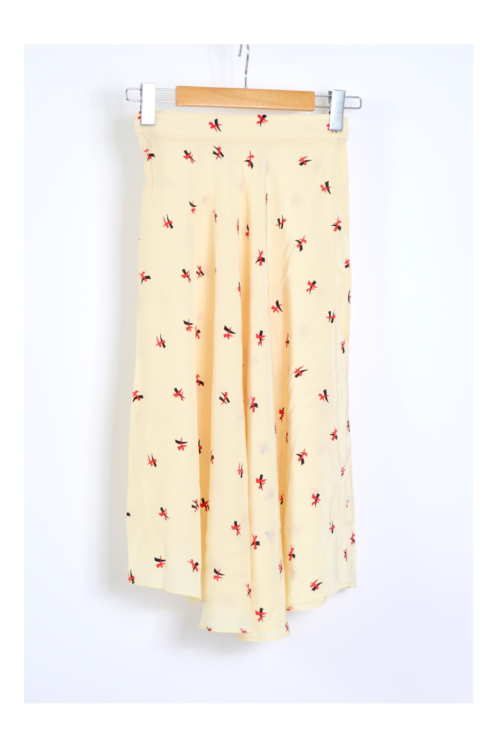 Marisa Martin Knightsbridge vintage 1970s silk blouse and skirt ensemble  For Sale 3