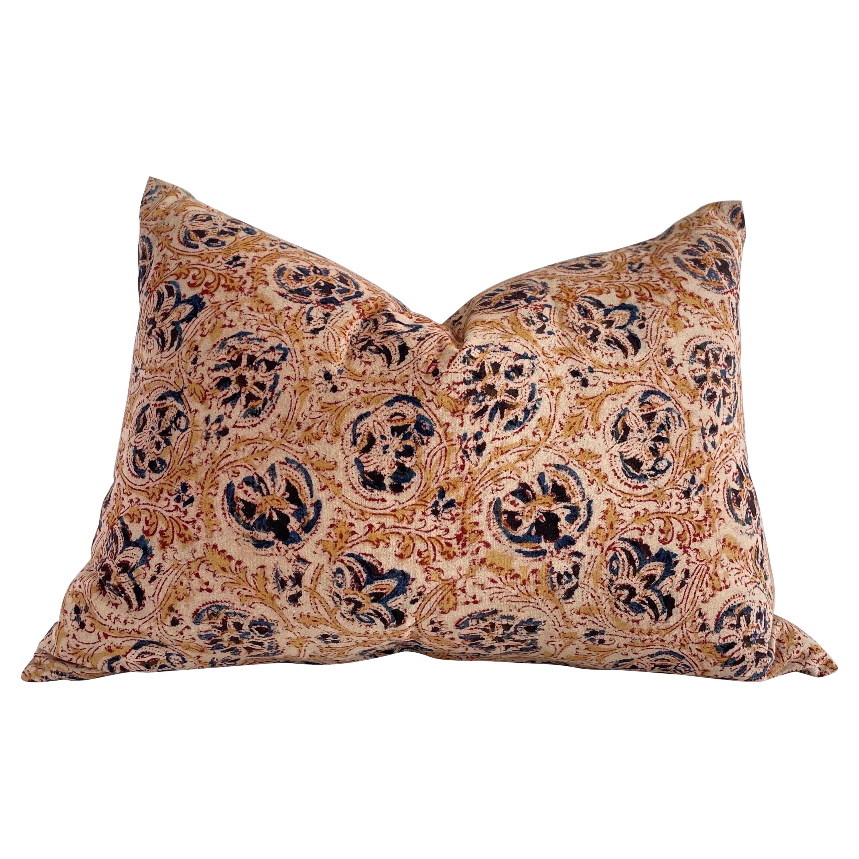 Marise Hand Block-Printed Lumbar Pillow
